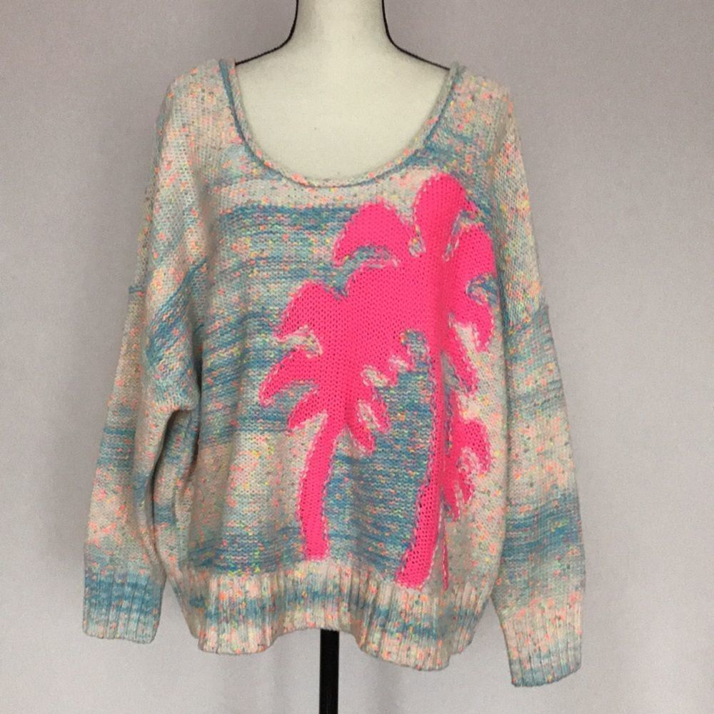 Anthropologie Palm Tree Boat Neck Sweater size S - Picture 14 of 16